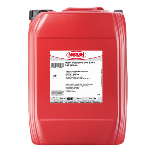 НС-синтетическое моторное масло Megol Motorenoel Low SAPS 10W-40 - 20 л НС-синтетическое моторное масло Megol Motorenoel Low SAPS 10W-40 - 20 л